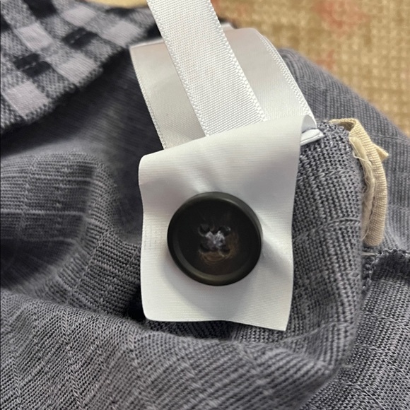 Madewell Gingham Knit Seersucker Button-Shoulder Top – M (Faded Lavender) - Picture 6 of 9